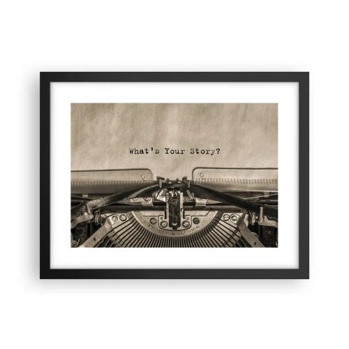 Affiche dans un cadre noir - Poster - Réponds-moi - 40x30 cm