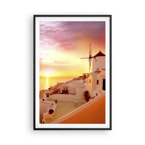 Affiche dans un cadre noir - Poster - Fondre en blanc et or - 61x91 cm