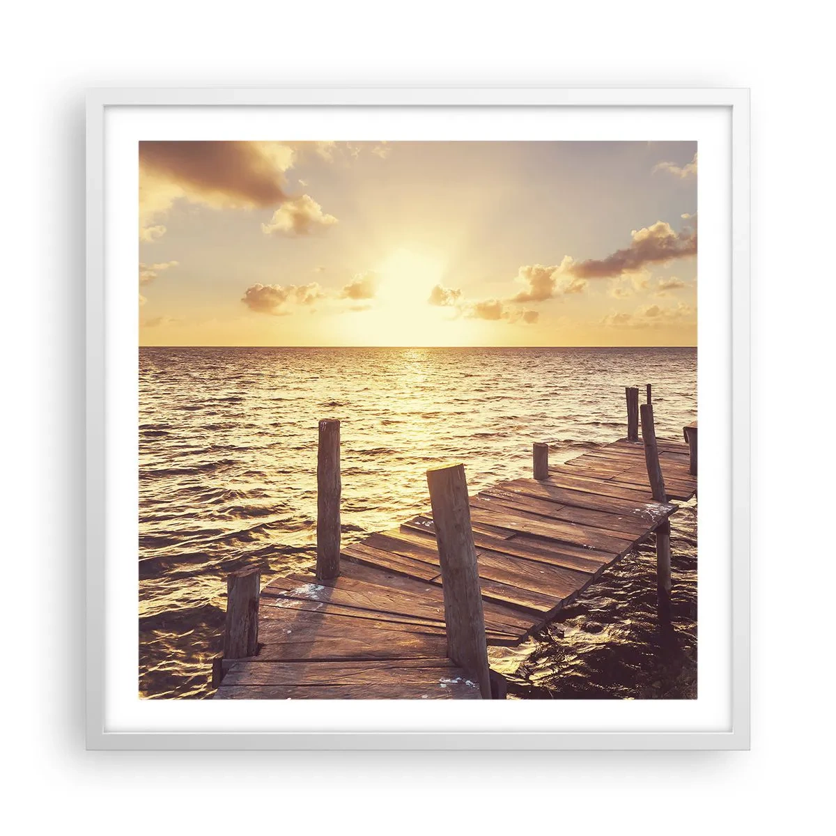 Affiche dans un cadre blanc - Poster - La terre d'or de la douceur - 60x60 cm