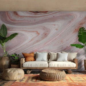 Papier Peint Photo Premium Canvas - Rose liquide - Abstraction, Morceau, Modèle moderne - 500x350 cm