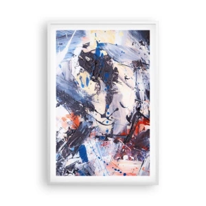 Affiche dans un cadre blanc - Poster - La danse folle de l'abstrait - 61x91 cm