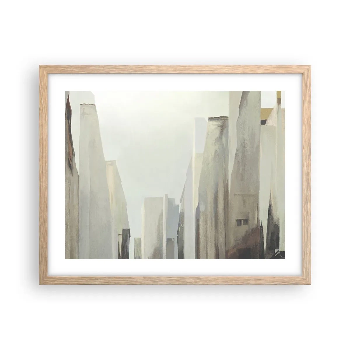 Affiche dans un chêne clair - Poster - Rêve de la ville - 50x40 cm