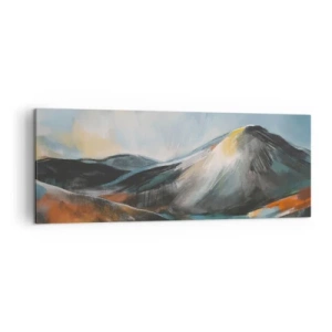 Impression sur toile - Image sur toile - Paysage de montagne abstrait aux tons chauds - 140x50cm - Brut et beau - Décoration murale moderne pour le salon et la chambre ARTTOR