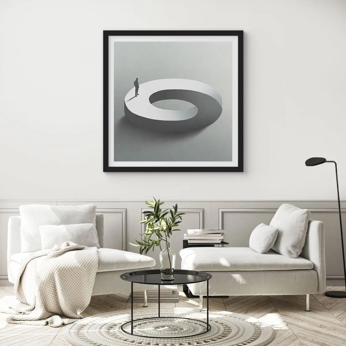Affiche dans un cadre noir - Poster - Et sois intelligent ici - 30x30 cm