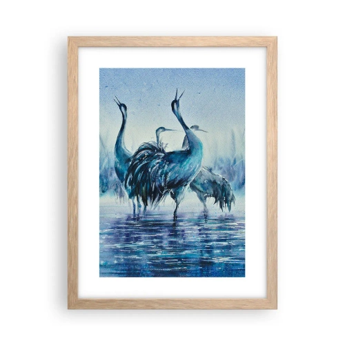 Affiche dans un chêne clair - Poster - Réunion matinale - 30x40 cm