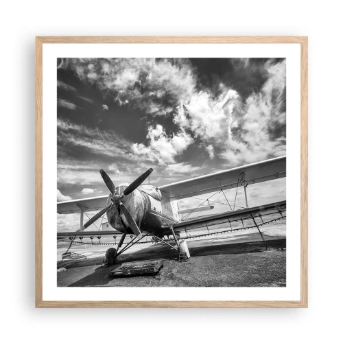 Affiche dans un chêne clair - Poster - Je suis impatient! - 60x60 cm