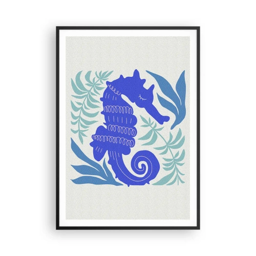 Affiche dans un cadre noir - Poster - Dans une prairie sous-marine - 70x100 cm