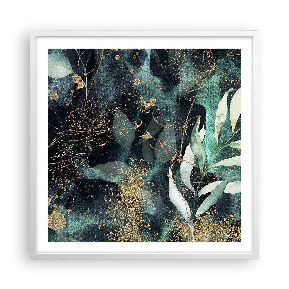 Affiche dans un cadre blanc - Poster - Jardin magique - 60x60 cm