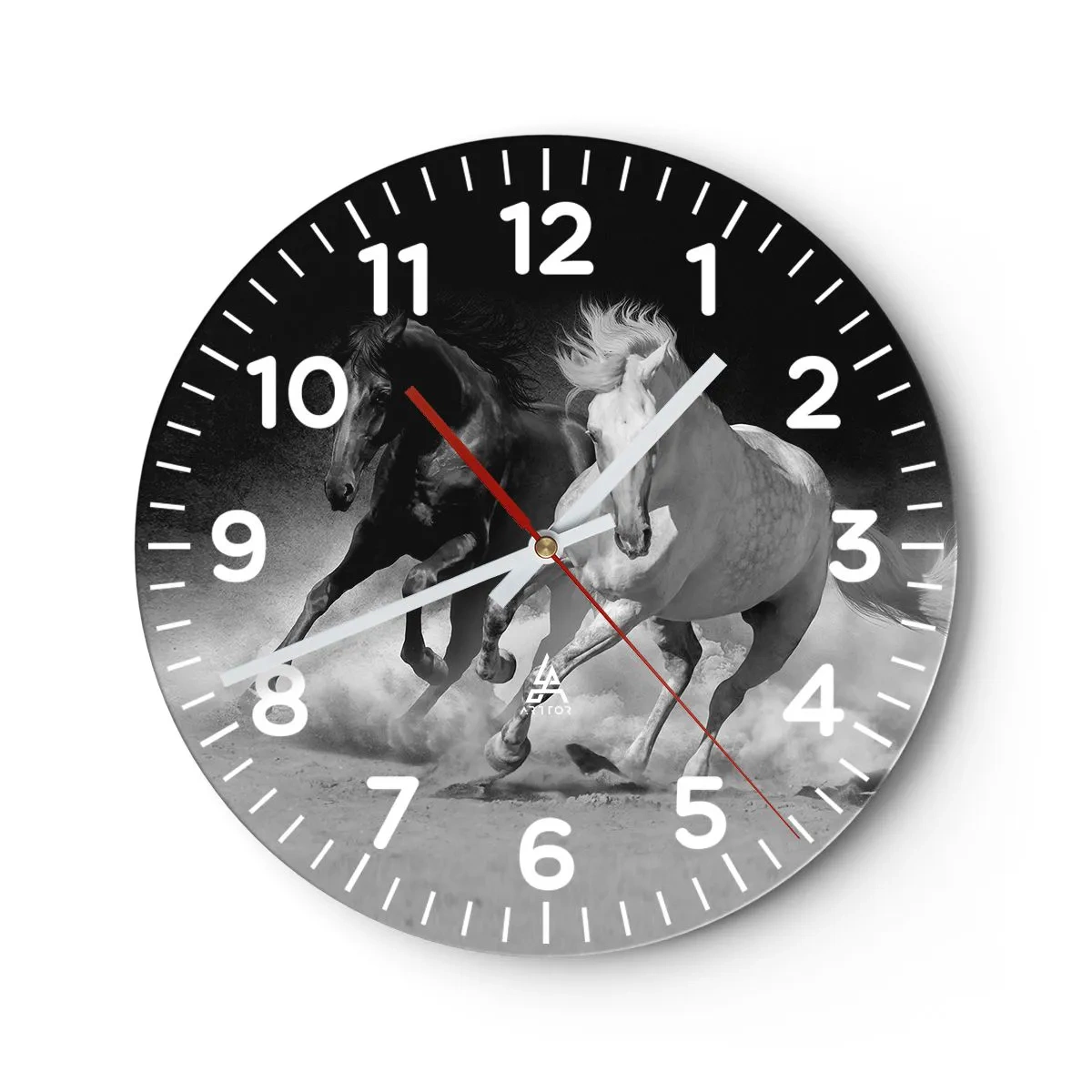 Horloge murale - Pendule murale - Galop de la liberté - 40x40 cm