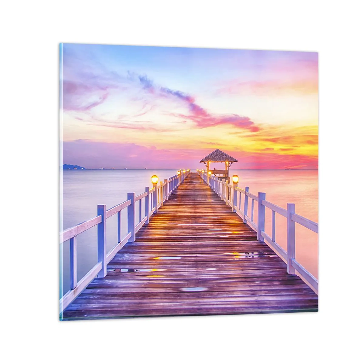 Impression sur verre - Image sur verre - Le silence lilas-doré du soir - 40x40 cm