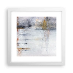 Affiche dans un cadre blanc - Poster - Derrière l'air un rideau - 30x30 cm