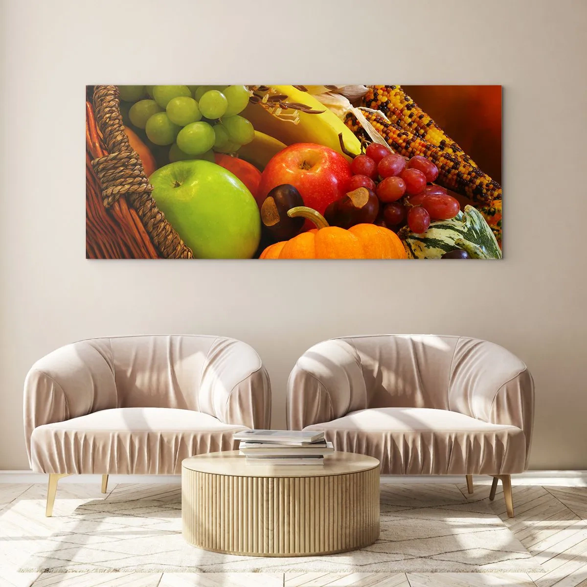 Impression sur verre - Image sur verre - Panier de récolte - 100x40 cm