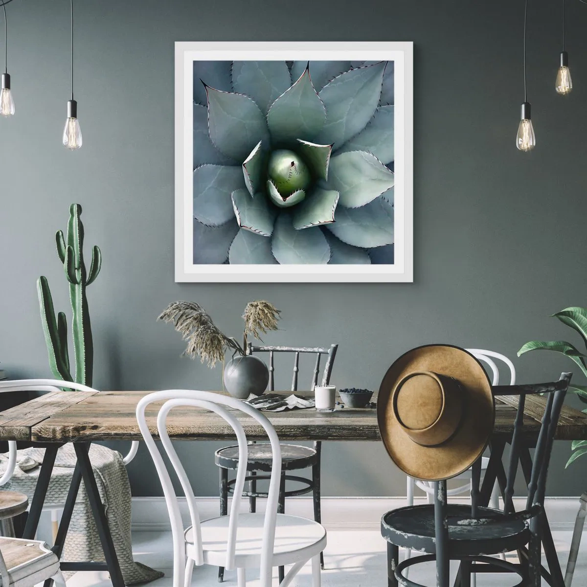 Affiche dans un cadre blanc - Poster - Wabi et observe - 60x60 cm