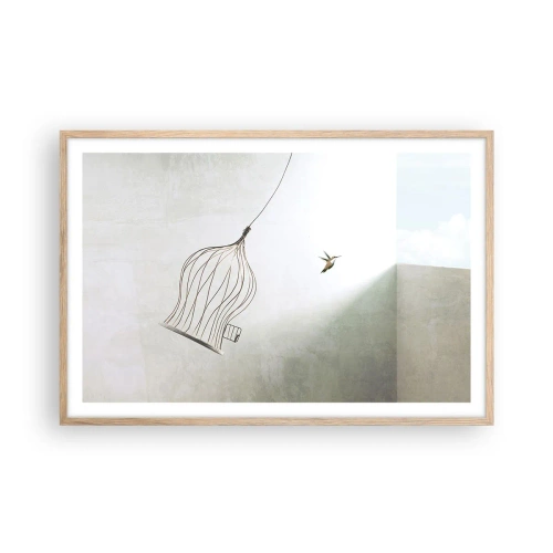 Affiche dans un chêne clair - Poster - Dans son élément - 91x61 cm