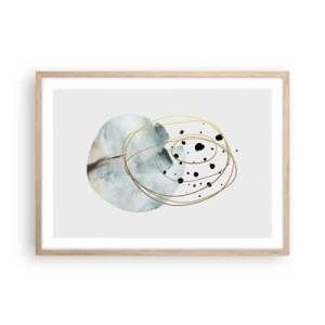 Affiche dans un chêne clair - Poster - Emmêlement de l'espace - 70x50 cm