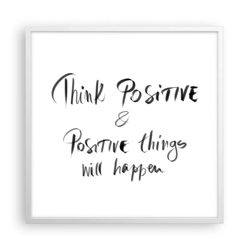 Affiche dans un cadre blanc - Poster - Comment vivre? - 60x60 cm