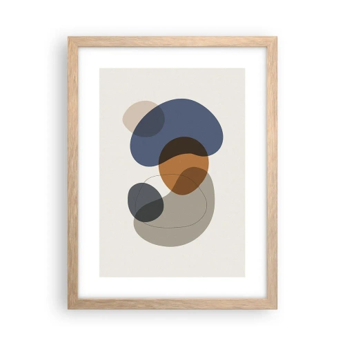 Affiche dans un chêne clair - Poster - Gouttes de couleur - 30x40 cm