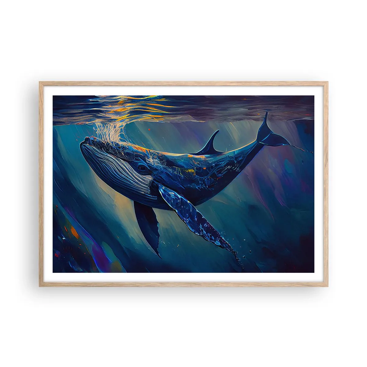Affiche dans un chêne clair - Poster - Bienvenue dans mon monde - 100x70 cm