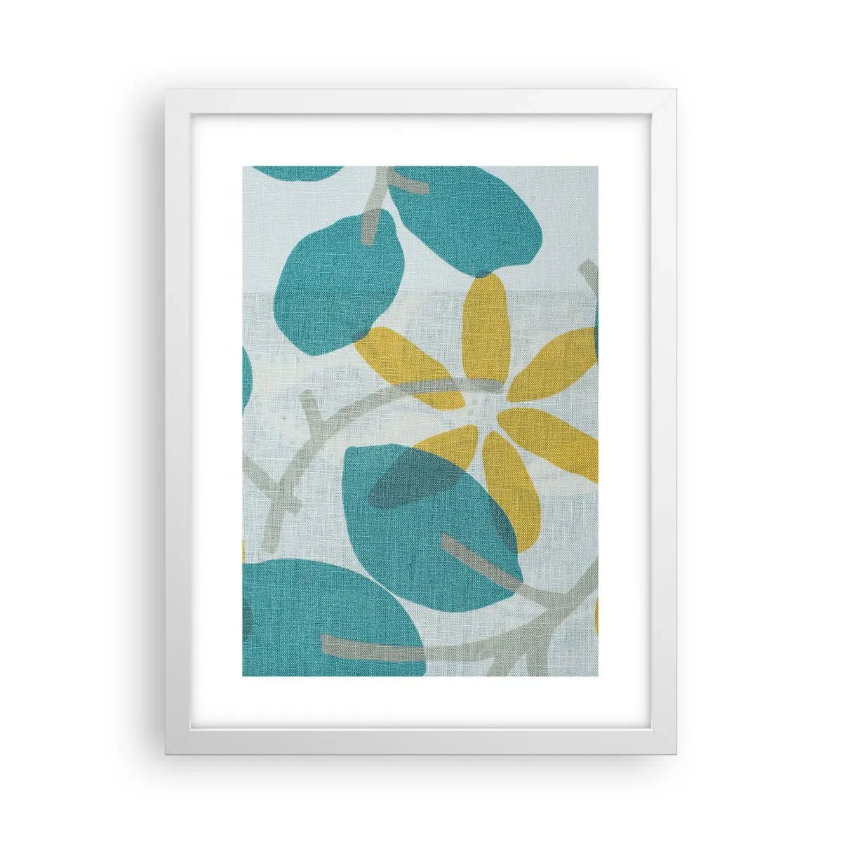 Affiche dans un cadre blanc - Poster - Wśród lazurowych liści - 30x40 cm