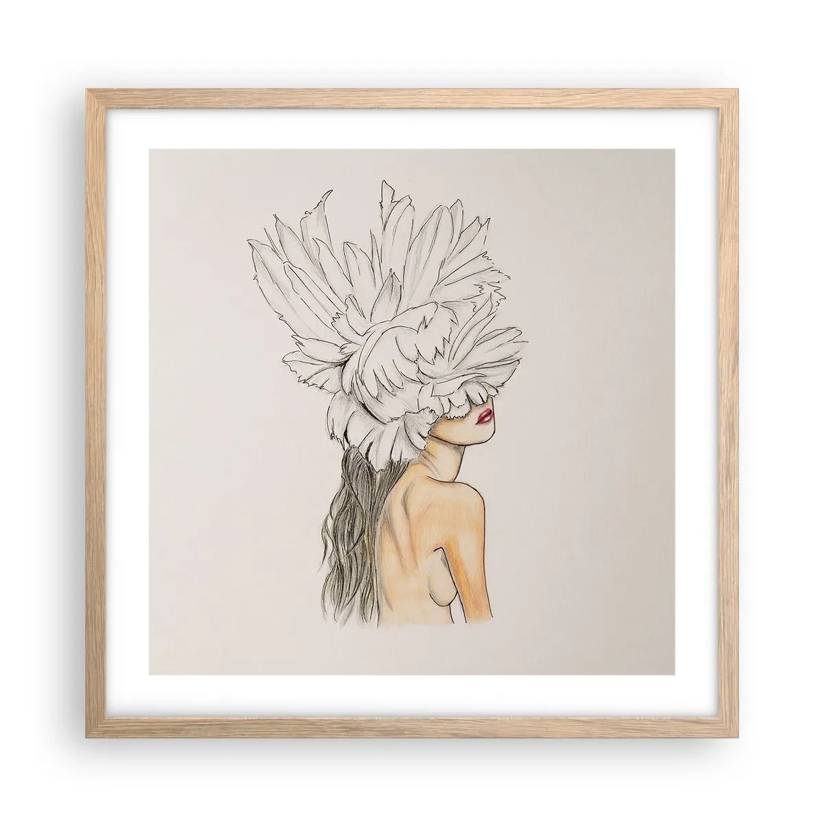 Affiche dans un chêne clair - Poster - Beauté couronnée - 50x50 cm