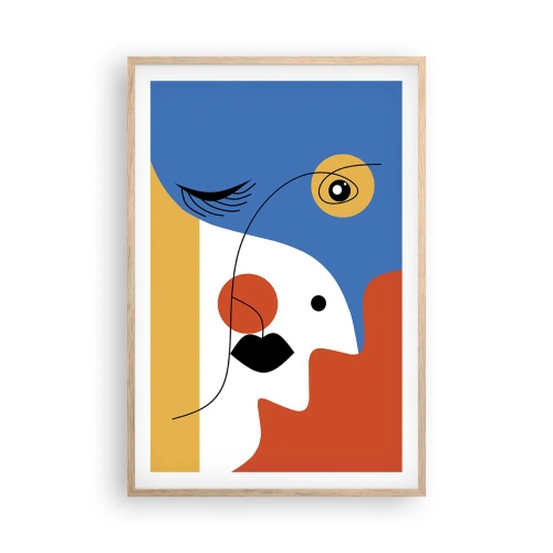 Affiche dans un chêne clair - Poster - Portrait déconstruit - 61x91 cm