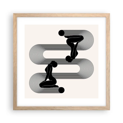 Affiche dans un chêne clair - Poster - Symétrie sensuelle - 40x40 cm