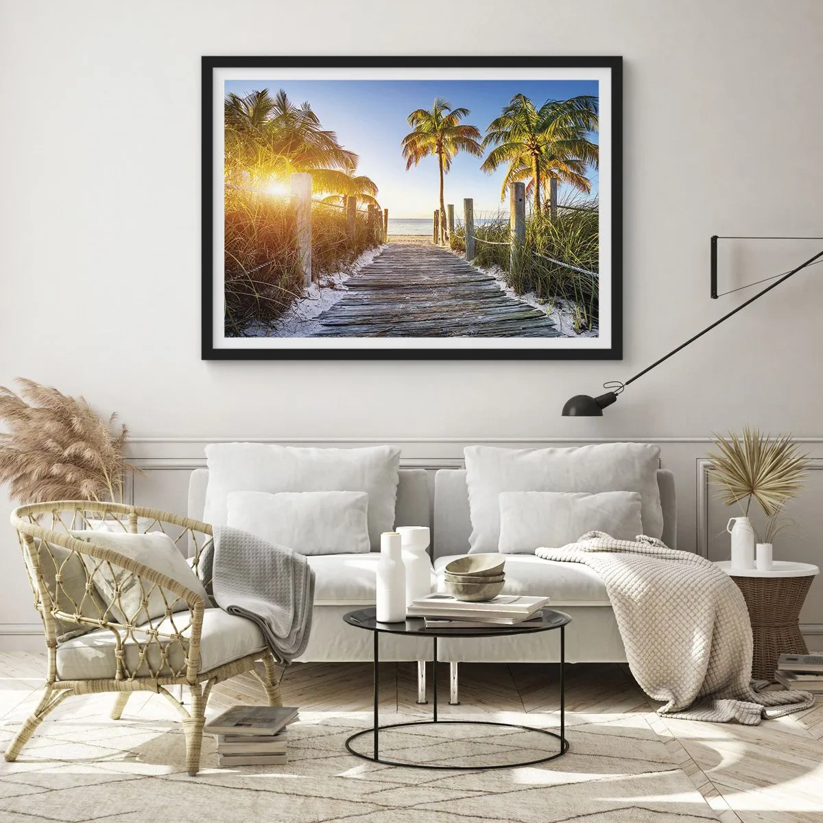 Affiche dans un cadre noir - Poster - Directement au paradis - 50x40 cm