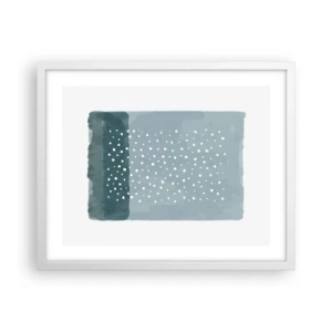 Affiche dans un cadre blanc - Poster - Évolution de bleus - 50x40 cm
