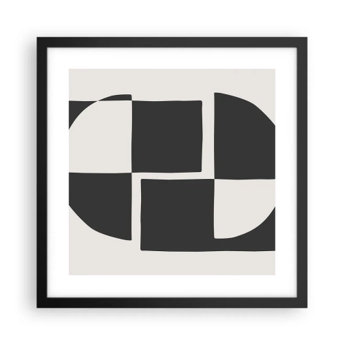 Affiche dans un cadre noir - Poster - Antithèse - Synthèse - 40x40 cm