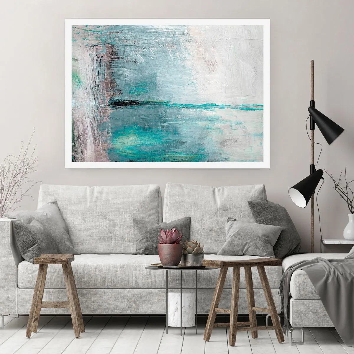 Affiche - Poster - Horizontalement en bleu - 91x61 cm