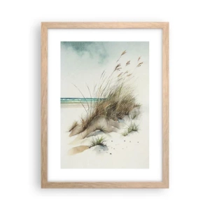 Affiche dans un chêne clair - Poster - Recouvert de sable - 30x40 cm