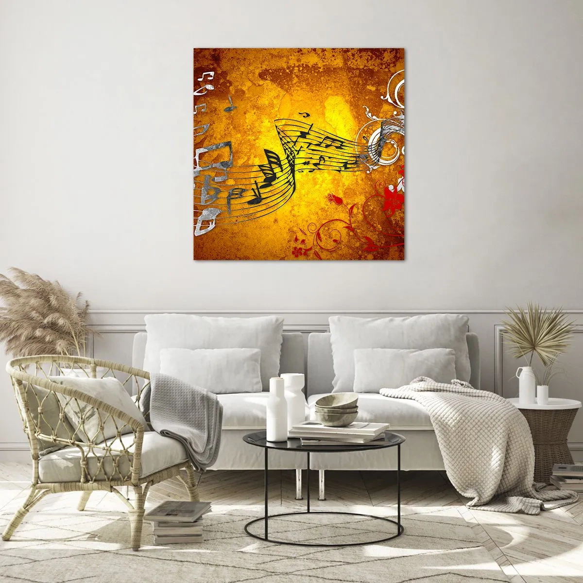 Impression sur verre - Image sur verre - Que la musique coule - 40x40 cm