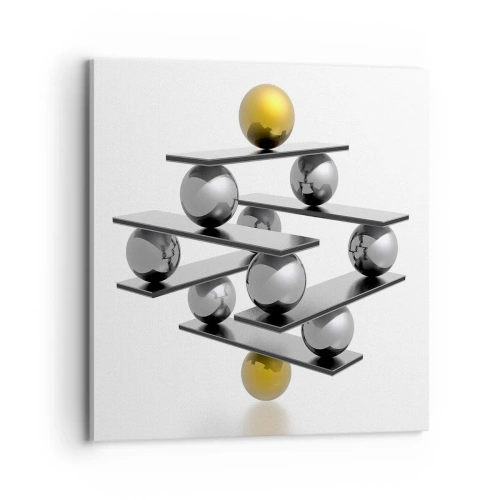 Impression sur toile - Image sur toile - Balance d'or et d'argent - 70x70 cm