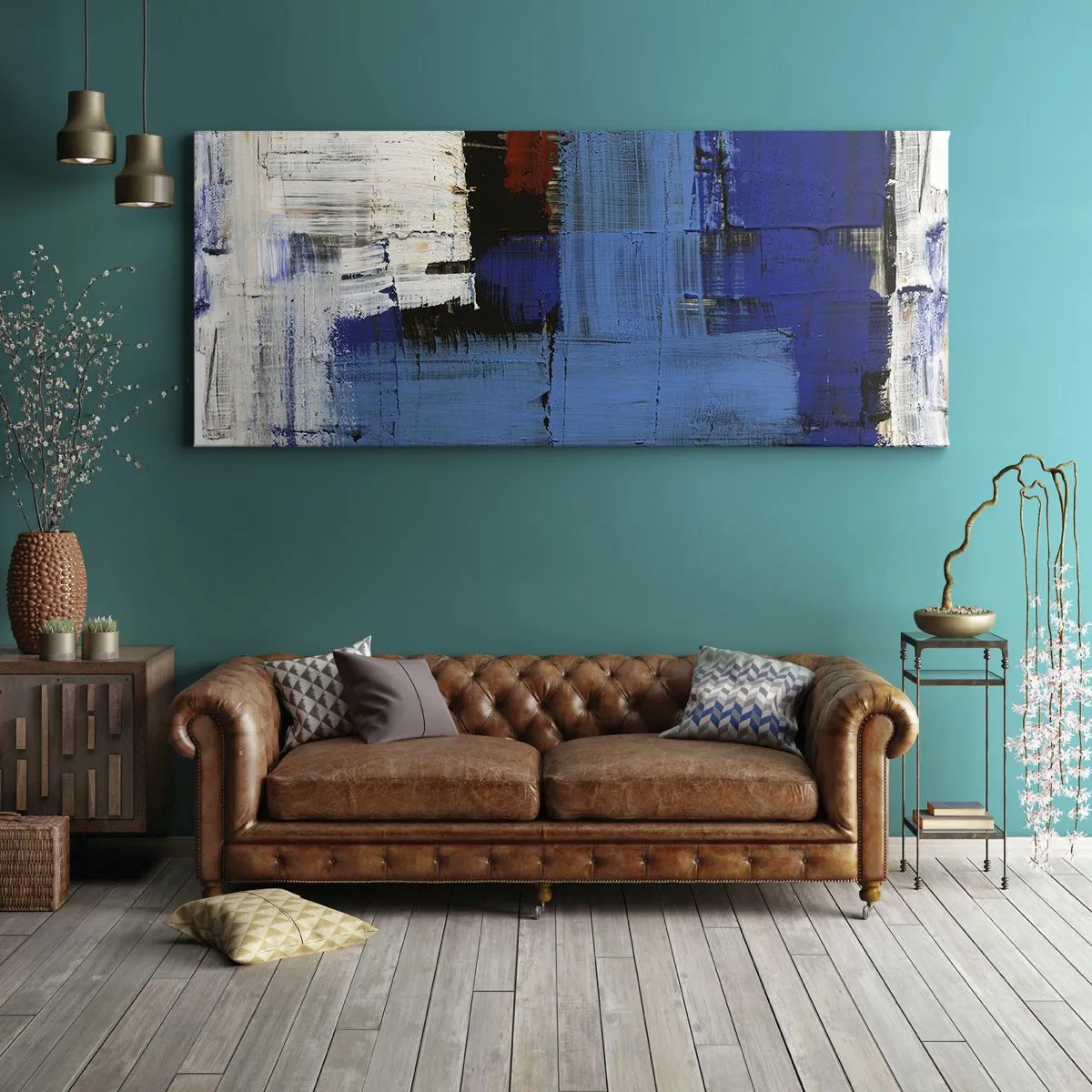 Impression sur toile - Image sur toile - Secret de bleu - 90x30 cm