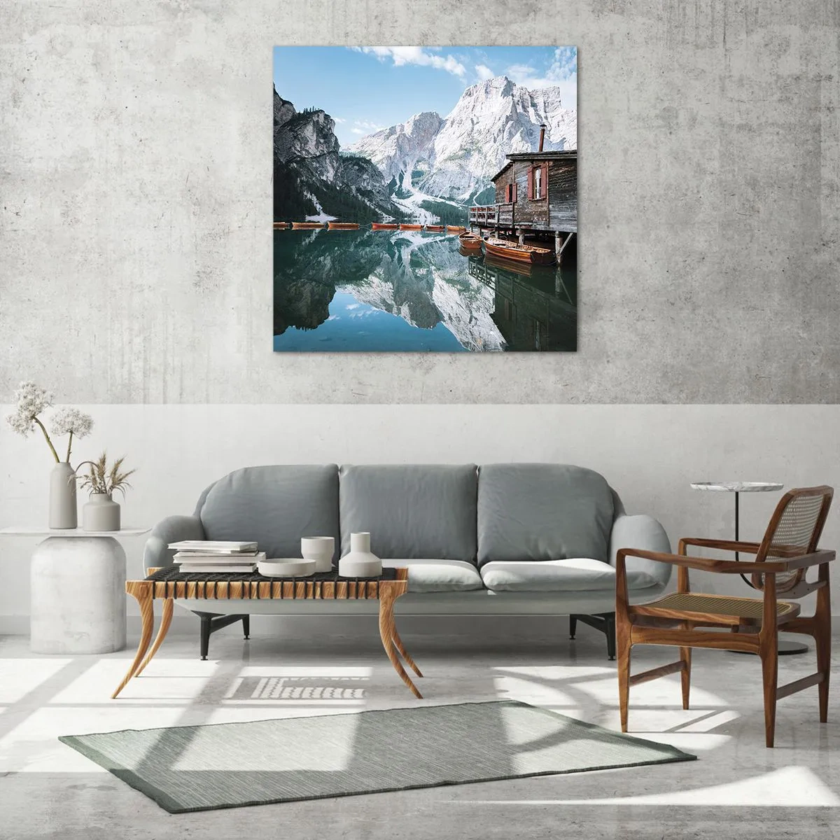 Impression sur verre - Image sur verre - Un matin cristallin en montagne - 50x50 cm