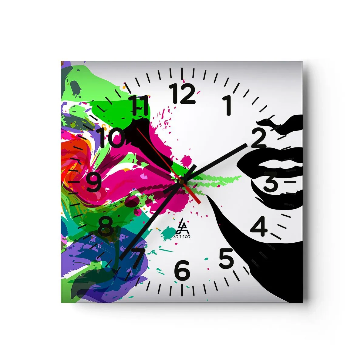 Horloge murale - Pendule murale - Une histoire aux couleurs de l'arc-en-ciel - 30x30 cm