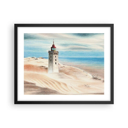 Affiche dans un cadre noir - Poster - Toujours regarder la mer - 50x40 cm