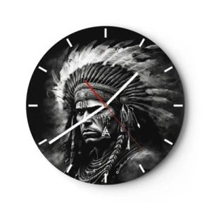 Horloge murale - Pendule murale - Un leader et un guerrier - 40x40 cm
