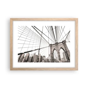 Affiche dans un chêne clair - Poster - Cathédrale New Yorkaise - 40x30 cm