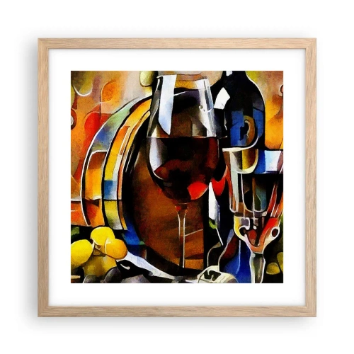 Affiche dans un chêne clair - Poster - Et le monde prend des couleurs - 40x40 cm