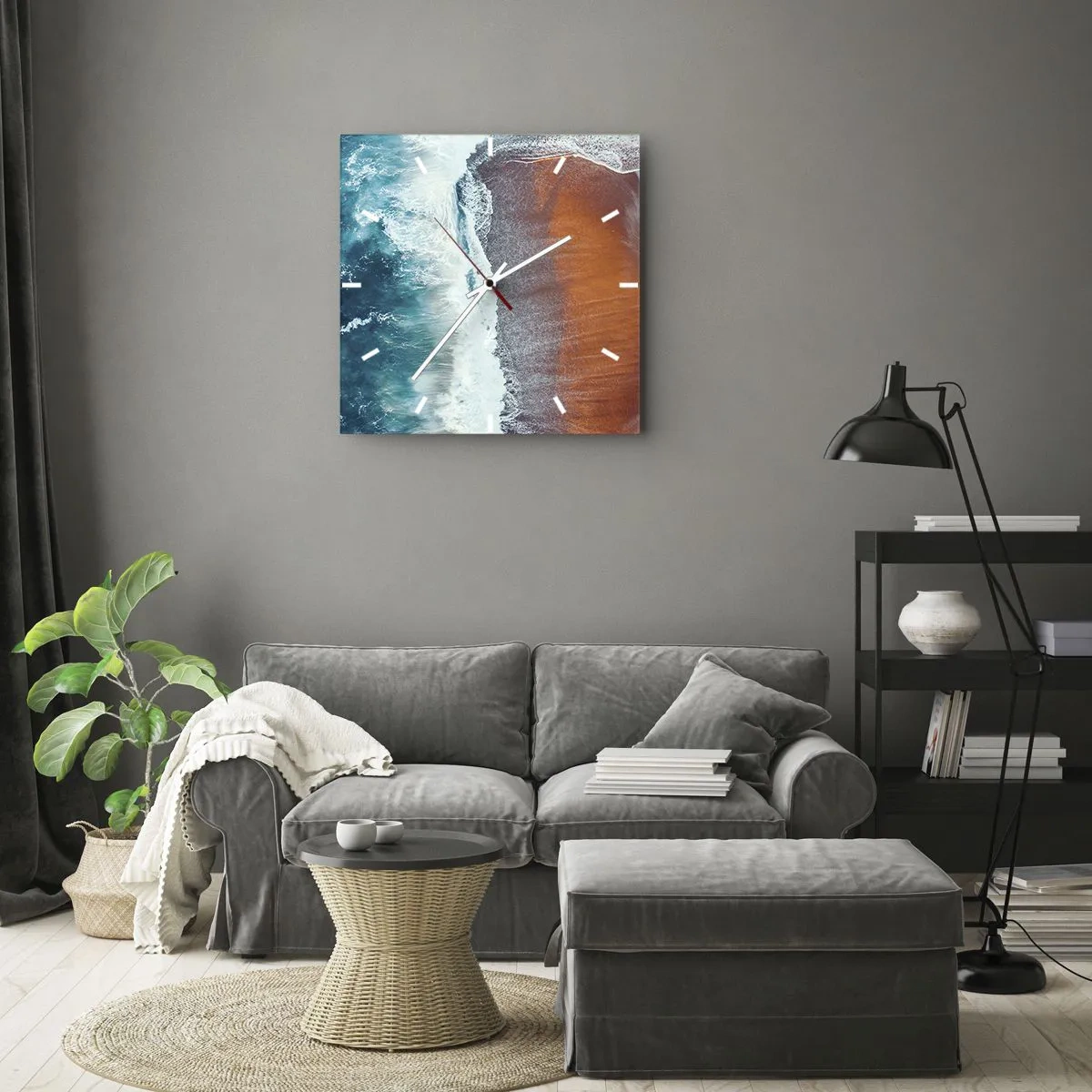 Horloge murale - Pendule murale - Caresse de l'océan - 30x30 cm