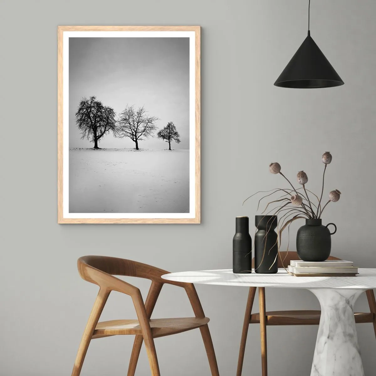 Affiche dans un chêne clair - Poster - A quoi rêvent-ils? - 30x40 cm