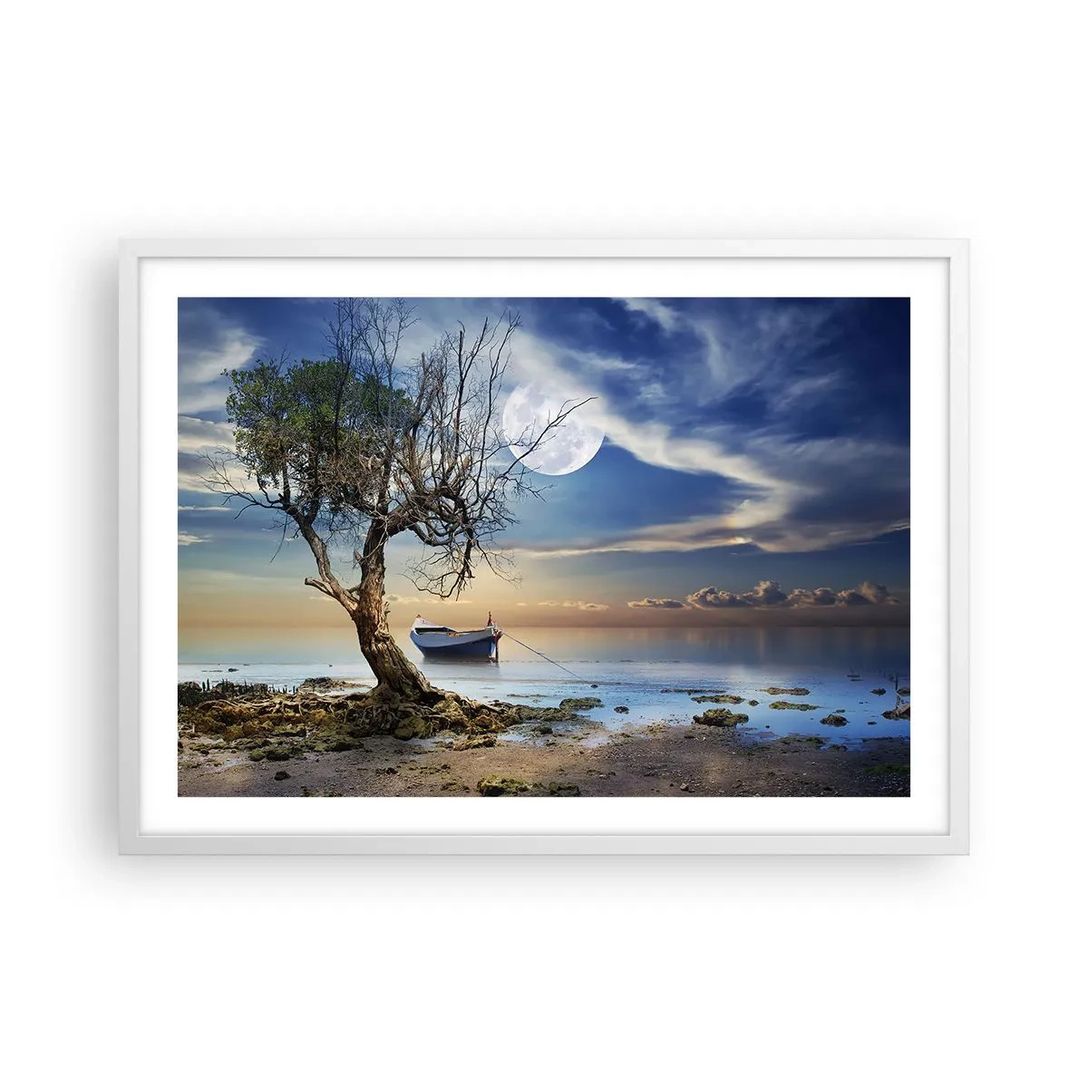 Affiche dans un cadre blanc - Poster - Est-ce la fin ou le début ? - 70x50 cm