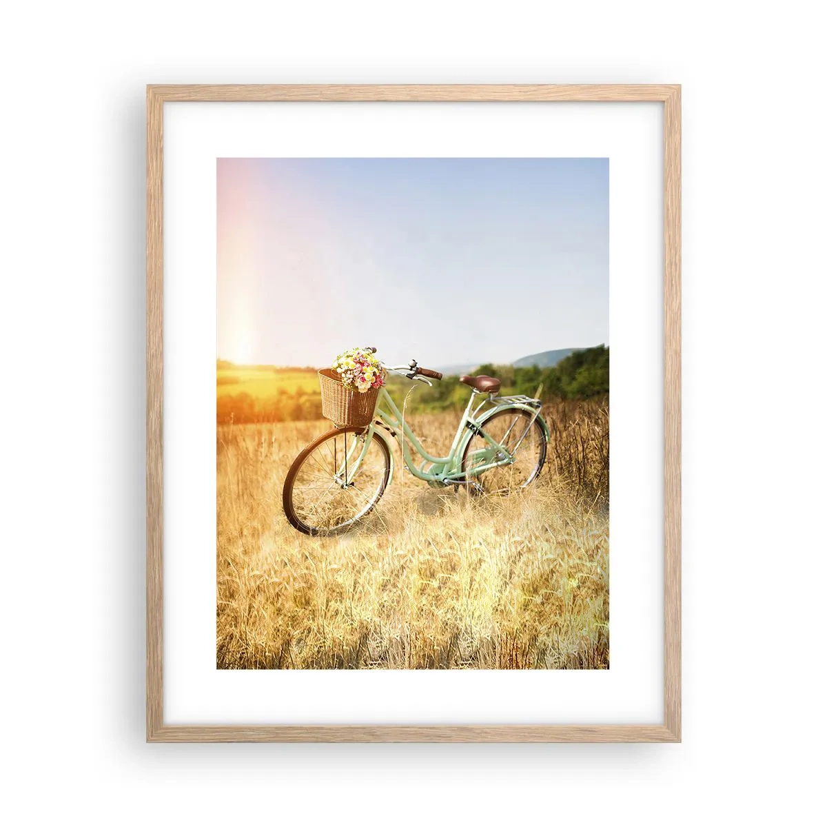 Affiche dans un chêne clair - Poster - Je vais rester un petit moment - 40x50 cm