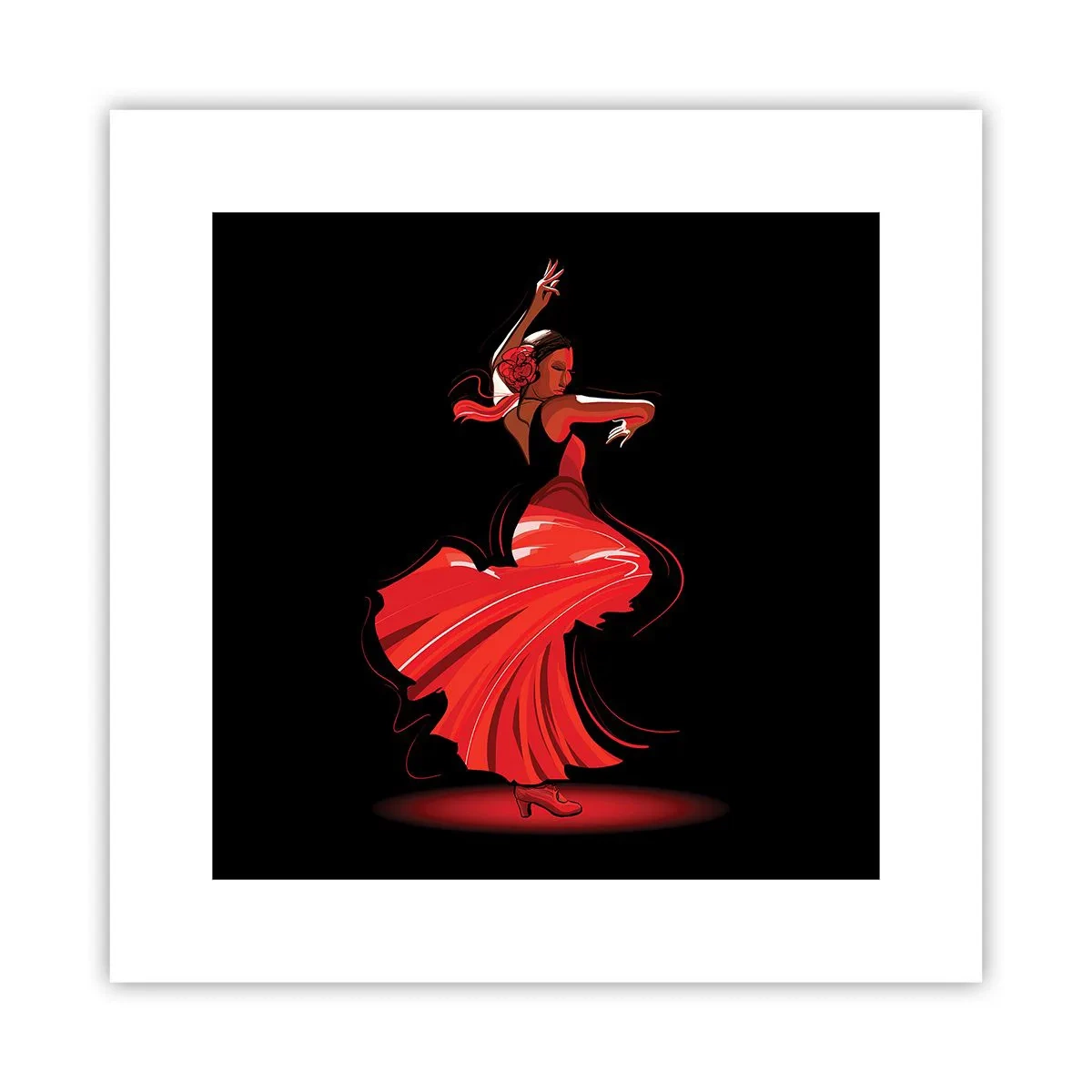 Affiche - Poster - L'esprit fougueux du flamenco - 30x30 cm