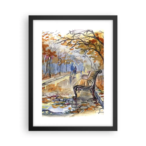 Affiche dans un cadre noir - Poster - Errer ensemble à l'automne - 30x40 cm