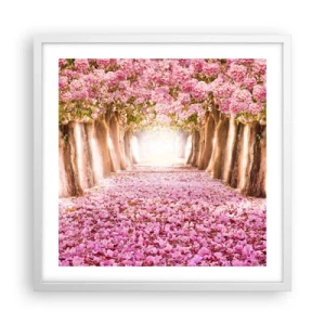 Affiche dans un cadre blanc - Poster - La route du paradis - 50x50 cm