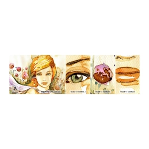 Échantillon de Papier Peint Autocollant Deluxe Sticker - Un regard émeraude qui calme la colère - Femme, Prairie, Mode - 100x30 cm