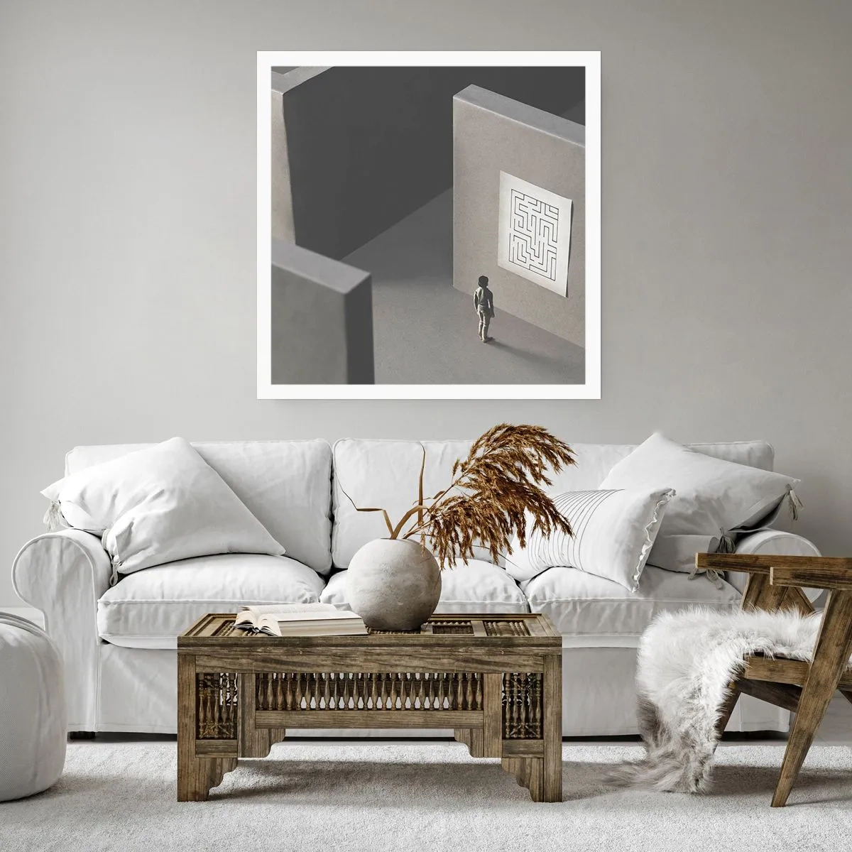 Affiche - Poster - Mais où suis-je? - 60x60 cm