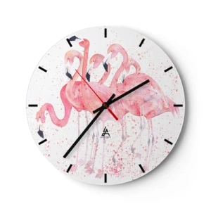 Horloge murale - Pendule murale - Ensemble rose - 40x40 cm
